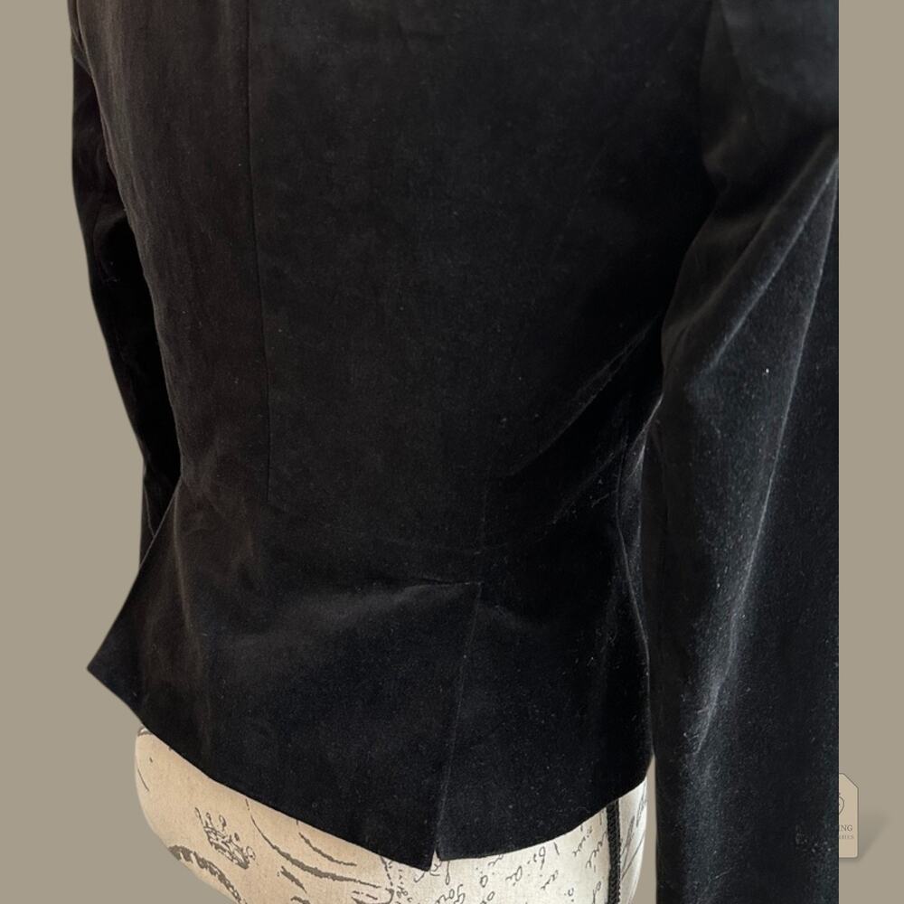 Banana Republic Black Velvet Blazer Fitted Jacket Button Front Size 0 - Picture 4 of 10